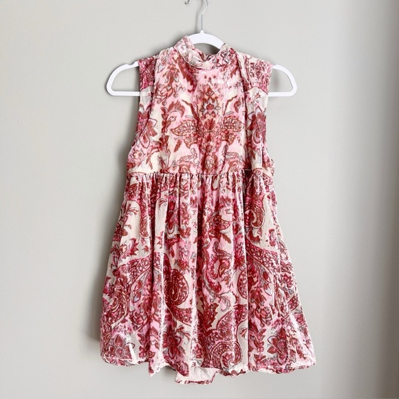 2/25 Free People All the Time Velvet Mini Dress in Petal Combo Romantic Flirty - Picture 2 of 8